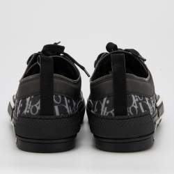Pre Owned Dior Black Oblique Mesh and Rubber B23 Low Top Sneakers Size 41