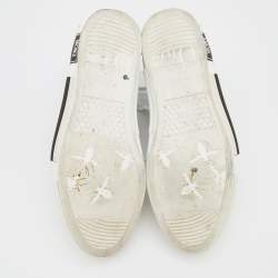 مملوكة مسبقًا Dior White/Grey Oblique Mesh and Rubber B23 High Top Sneakers Size 41