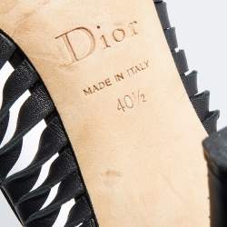 Pre Owned Dior Black Leather Cut Out Detail Bow Pumps Size 40.5