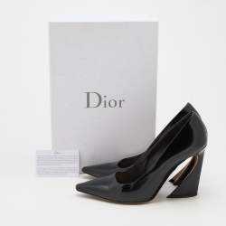 Pre Owned Dior Black Leather Pointed Toe Pumps Size 38.5