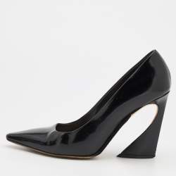 Pre Owned Dior Black Leather Pointed Toe Pumps Size 38.5
