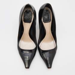 Pre Owned Dior Black Leather Pointed Toe Pumps Size 38.5