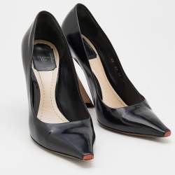Pre Owned Dior Black Leather Pointed Toe Pumps Size 38.5