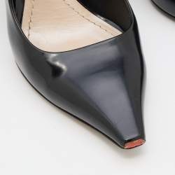 Pre Owned Dior Black Leather Pointed Toe Pumps Size 38.5