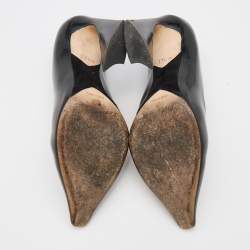 Pre Owned Dior Black Leather Pointed Toe Pumps Size 38.5