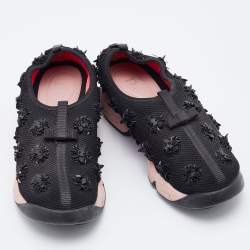 Pre Owned Dior Black Mesh Fusion Embellished Sneakers Size 38.5