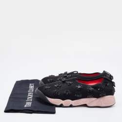 Pre Owned Dior Black Mesh Fusion Embellished Sneakers Size 38.5