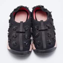 Pre Owned Dior Black Mesh Fusion Embellished Sneakers Size 38.5