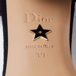 Pre Owned Dior Black Suede C'est Block Heel Ankle Strap Sandals Size 39