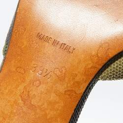 مملوكة مسبقًا Dior Multicolor Textured Leather Lock Key Slide Sandals Size 38.5