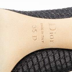 Pre Owned Dior Black/Metallic Woven Fabric and Metal Wire Pointed Toe Pumps Size 35