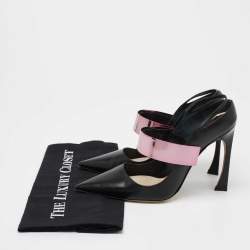Dior Metallic Purple/Black Leather Mule Sandals Size 39