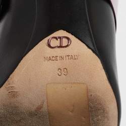 Dior Metallic Purple/Black Leather Mule Sandals Size 39