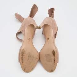 Pre Owned Dior Beige Suede La Belle Open Toe Sandals Size 35