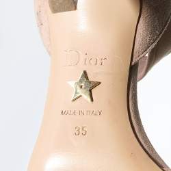 Pre Owned Dior Beige Suede La Belle Open Toe Sandals Size 35