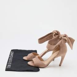 Pre Owned Dior Beige Suede La Belle Open Toe Sandals Size 35