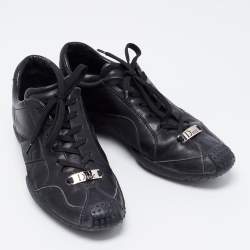 Dior Black Leather Low Top Sneakers Size 36.5