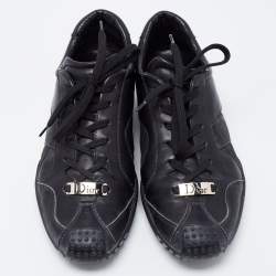 Dior Black Leather Low Top Sneakers Size 36.5