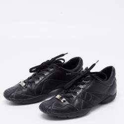 Dior Black Leather Low Top Sneakers Size 36.5