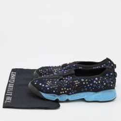 Pre Owned Dior Black Mesh Fusion Embellished Sneakers Size 40.5