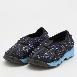 Pre Owned Dior Black Mesh Fusion Embellished Sneakers Size 40.5