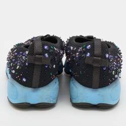 Pre Owned Dior Black Mesh Fusion Embellished Sneakers Size 40.5