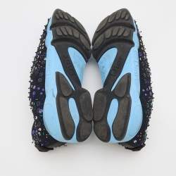 Pre Owned Dior Black Mesh Fusion Embellished Sneakers Size 40.5