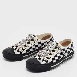 Pre Owned Dior Black/White Checkerboard Canvas Walk'n'Dior Sneakers Size 40