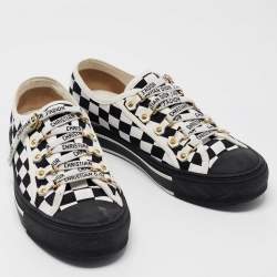 Pre Owned Dior Black/White Checkerboard Canvas Walk'n'Dior Sneakers Size 40