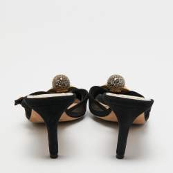 Dior Black Suede and  Mesh Lips Slingback Pump Size 36