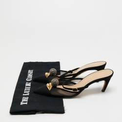 Dior Black Suede and  Mesh Lips Slingback Pump Size 36