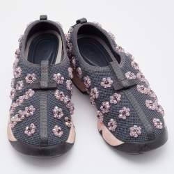 Dior Grey Mesh Fusion Embellished Sneakers Size 38.5