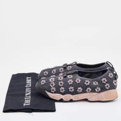 Dior Grey Mesh Fusion Embellished Sneakers Size 38.5