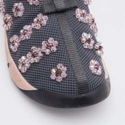 Dior Grey Mesh Fusion Embellished Sneakers Size 38.5