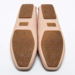 Dior Pink/White Leather Tassel Slip on Loafers Size 39