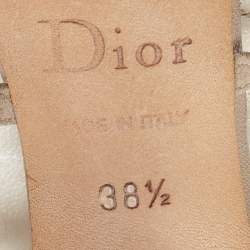 مملوكة مسبقًا Dior Grey Suede Studded Slide Sandals Size 38.5