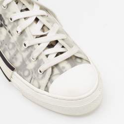 Pre Owned Dior White/Grey Oblique Mesh and Rubber B23 Low Top Sneakers Size 41