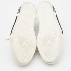 Pre Owned Dior White/Grey Oblique Mesh and Rubber B23 Low Top Sneakers Size 41