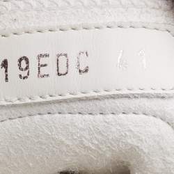 Pre Owned Dior White/Grey Oblique Mesh and Rubber B23 Low Top Sneakers Size 41