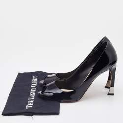 Dior Black Patent Leather Peep Toe Pumps Size 42