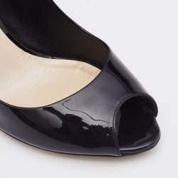 Dior Black Patent Leather Peep Toe Pumps Size 42