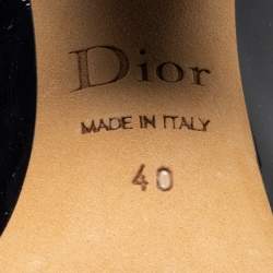 Pre Owned Dior Black/Blue Patent Leather Pointed Toe Pumps Size 40