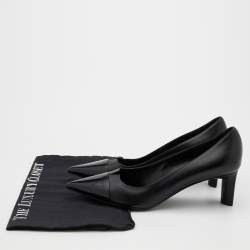 Pre Owned Dior Black Patent and Leather V Cut Pointed Cap Toe Pumps Size 39