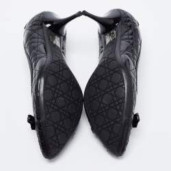 Pre Owned Dior Black Cannage Patent Leather Bow Pumps Size 40