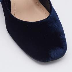 Pre Owned Dior Navy Blue Velvet Baby-D Mary Jane Pumps Size 38