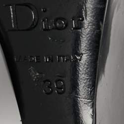 Christian Dior Black Patent Peep Toe Wedge Pumps  Size 39