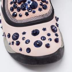 Pre Owned Dior Pink Nylon Embellished Fusion Sneakers Size 39