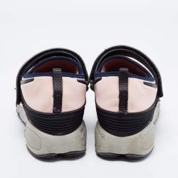 Pre Owned Dior Pink Nylon Embellished Fusion Sneakers Size 39