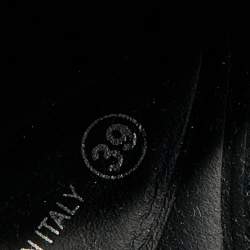 Pre Owned Dior Navy Blue/Black Fabric And Mesh Fusion Embellished Low Top Sneakers Size 39