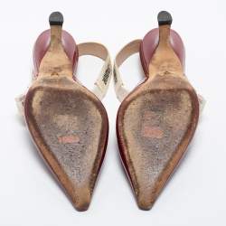 Dior Burgundy Patent Leather J'adior Slingback Pumps Size 35.5